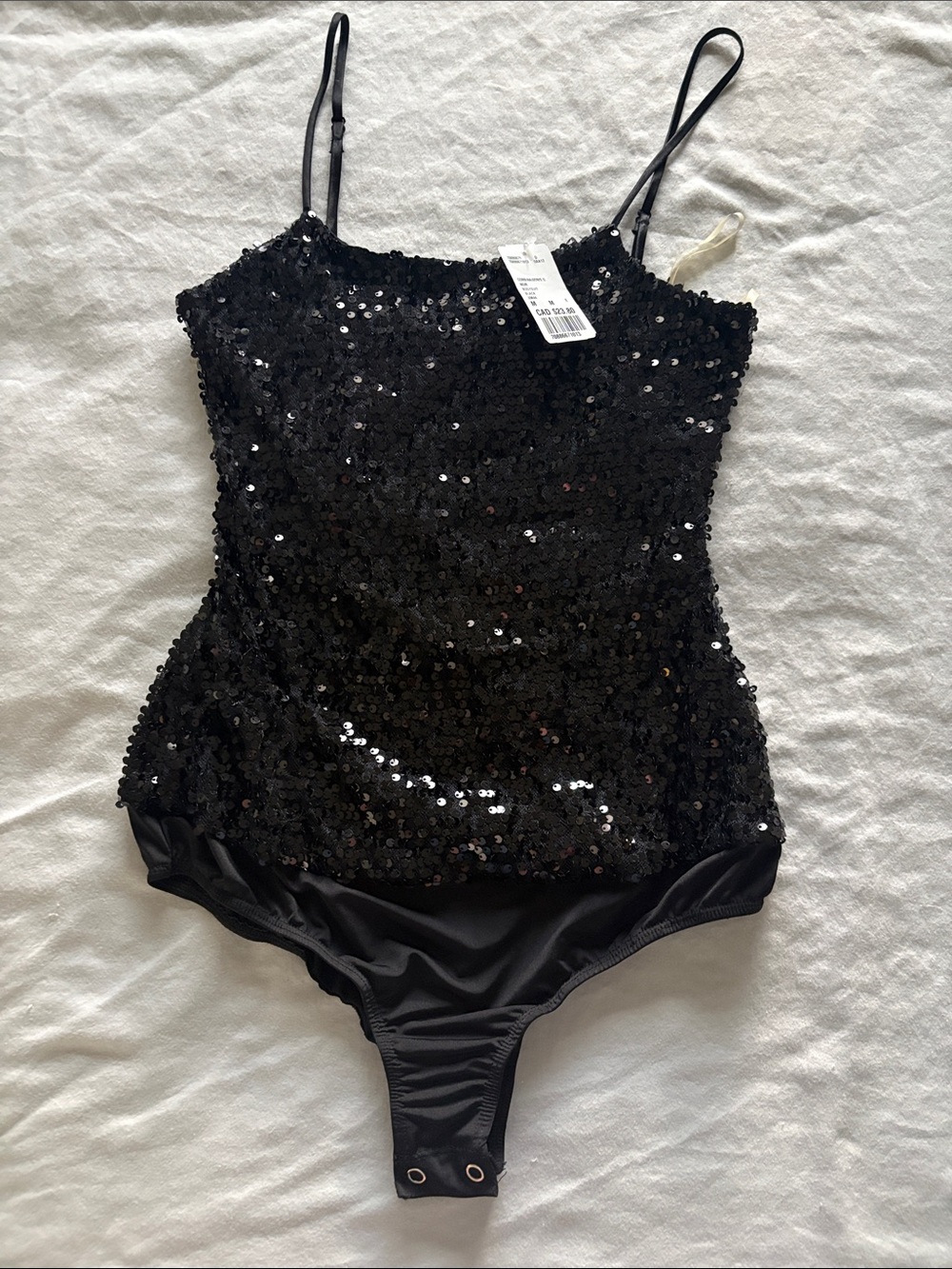 Twenty One (XXI) Black Sequin Bodysuit